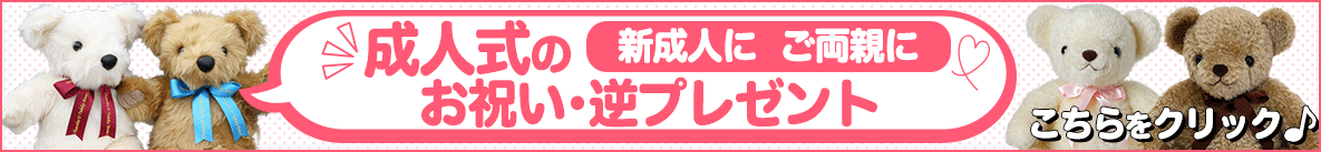 成人式のお祝い・逆プレゼントにまだ間に合うウェイトベアあります!