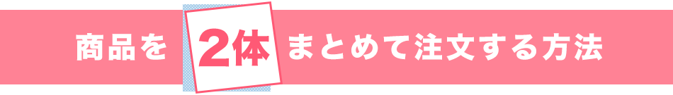 商品を２体まとめて注文する方法