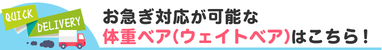 お急ぎ対応が可能な体重ベア・ウェイトベアはこちら！