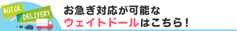 お急ぎ対応が可能なウェイトドールはこちら！