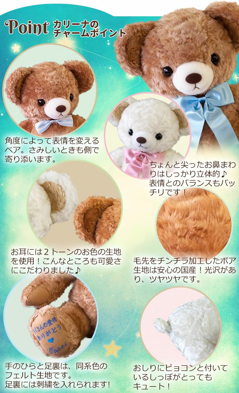 体重ベア「カリーナ」のチャームポイント