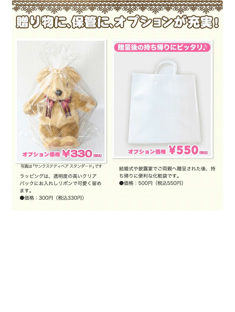 体重ベア「ココット」のラッピングと持ち運びバッグ