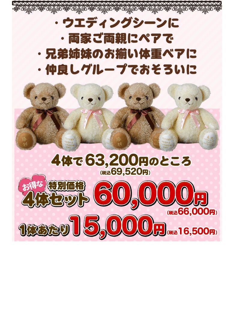 体重ベア「ココット」4体セット