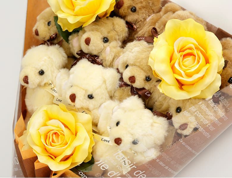 くま束（くまブーケ）スタンダード ロマンスココアのアップ画像