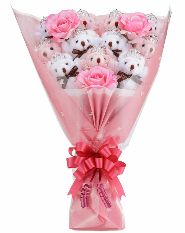 くま束（くまブーケ）スタンダード プラチナプリンセス