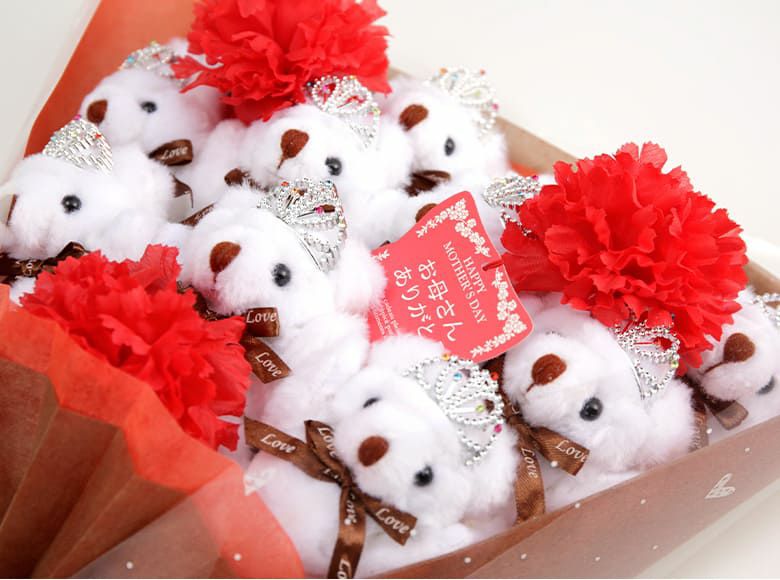 母の日用くま束(くまブーケ) のアップ画像