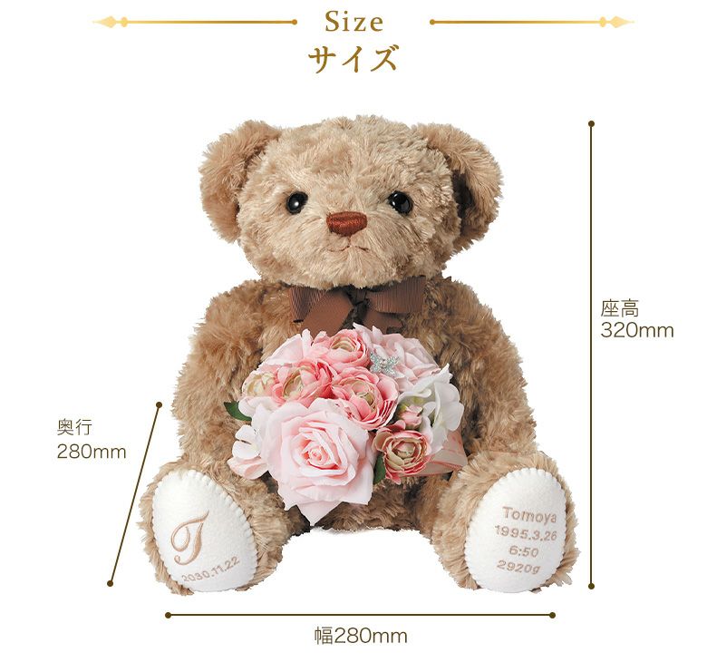 マカロンベア（花束タイプ）：ウェイトベア/短納期対応可 | 体重ベア