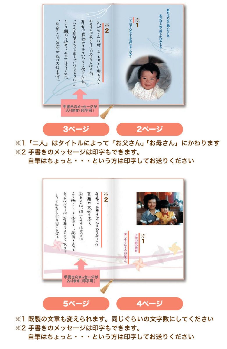 フォトストーリー ブライダルブック：2ページ〜5ページ