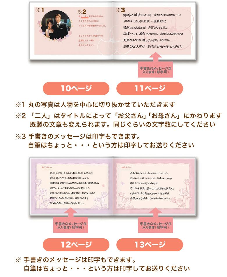 フォトストーリー ブライダルブック：10ページ〜13ページ