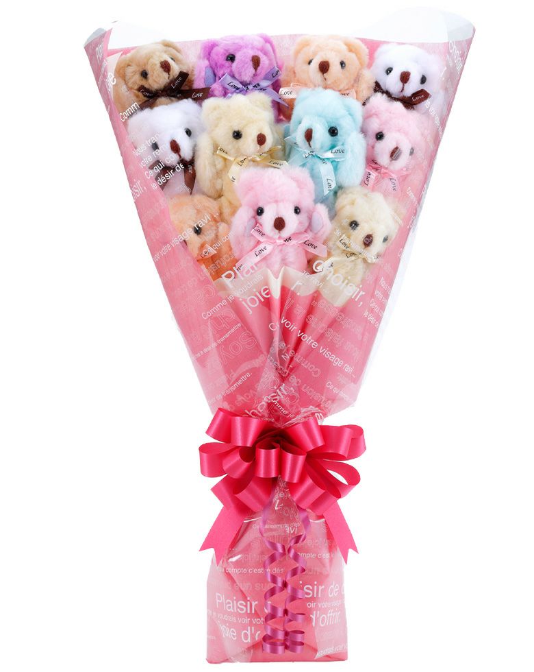 カラフルでラブリーなくま束（くまブーケ）カラフルハーモニー